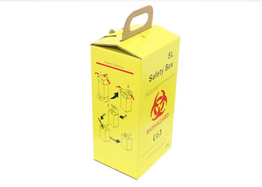 Color amarillo del papel de la caja de la basura del biohazard/blanco material acanalado médico