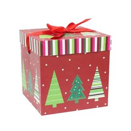 Impresión de encargo de empaquetado del logotipo de las cajas de la cartulina del cuadrado del ornamento de lujo de la Navidad