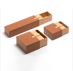 Caja de regalo de papel de lujo de la cartulina hecha a mano de Kraft para el cosmético/el perfume