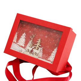 La Navidad de papel de lujo de la caja de regalo de la cartulina que empaqueta tamaño modificado para requisitos particulares